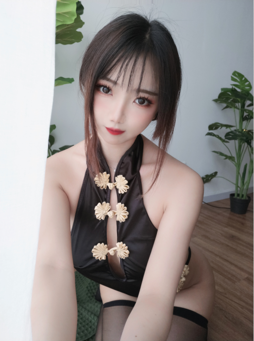 鬼畜瑶 NO.037 黑色短款旗袍[35P1V-131MB]