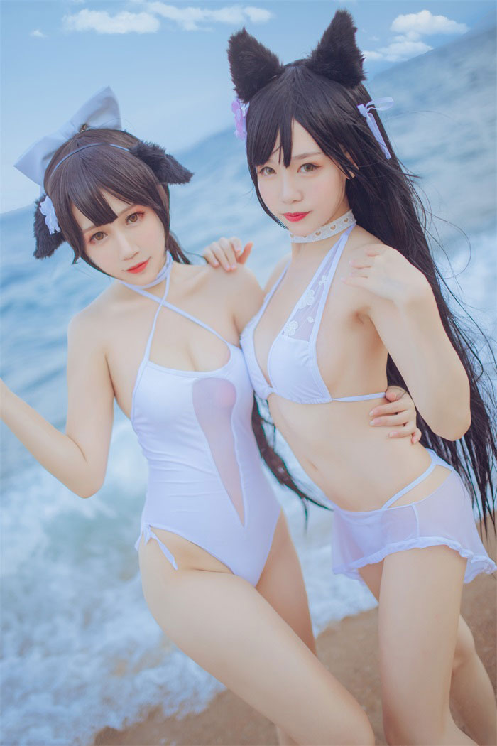 抖娘-利世 NO.006 抖娘×不呆猫 獒犬海边泳装 [41P 326M]