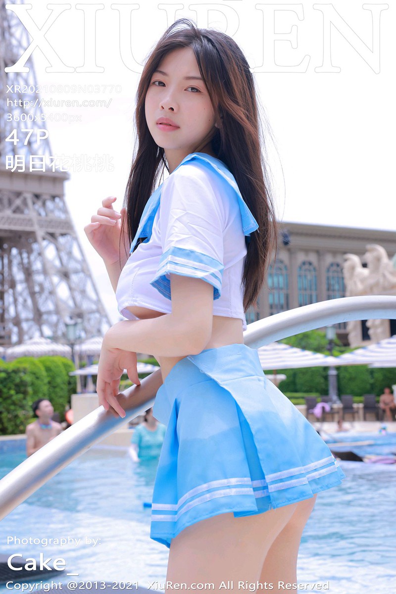 [XiuRen秀人网] 2021.08.09 No.3770 明日花桃桃 水手服室外泳池系列写真套图[47+1P]