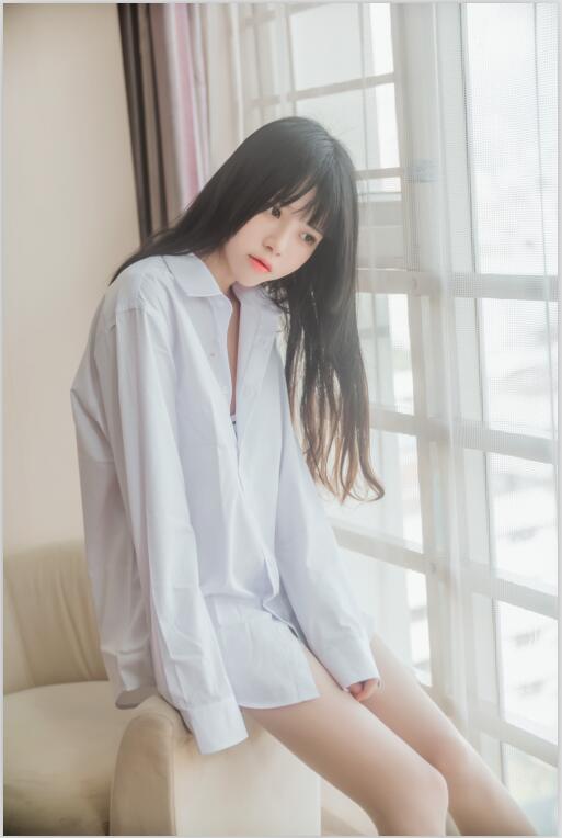 桜桃喵 - NO.70 白衬衫散发 [49P