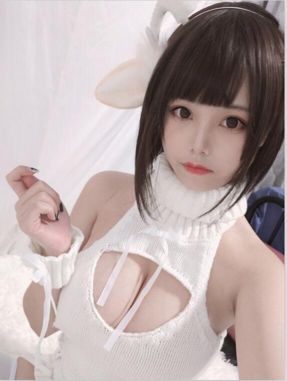 蜜汁猫裘 NO.045 白丝毛衣 40p3v