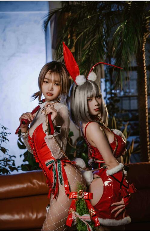 柒柒要乖哦 – NO.010 2021圣诞双兔 [23P-