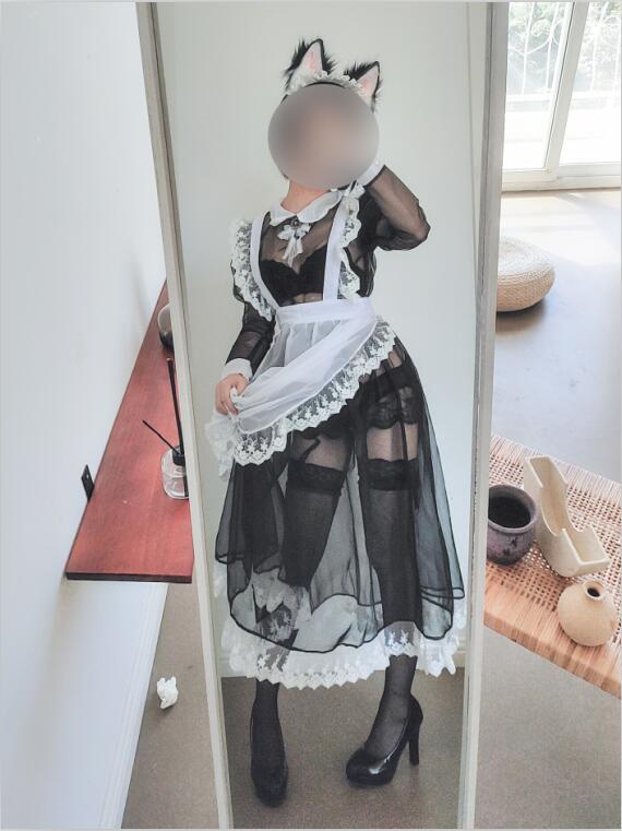 蠢沫沫 - NO.014 透明女仆自拍 42P