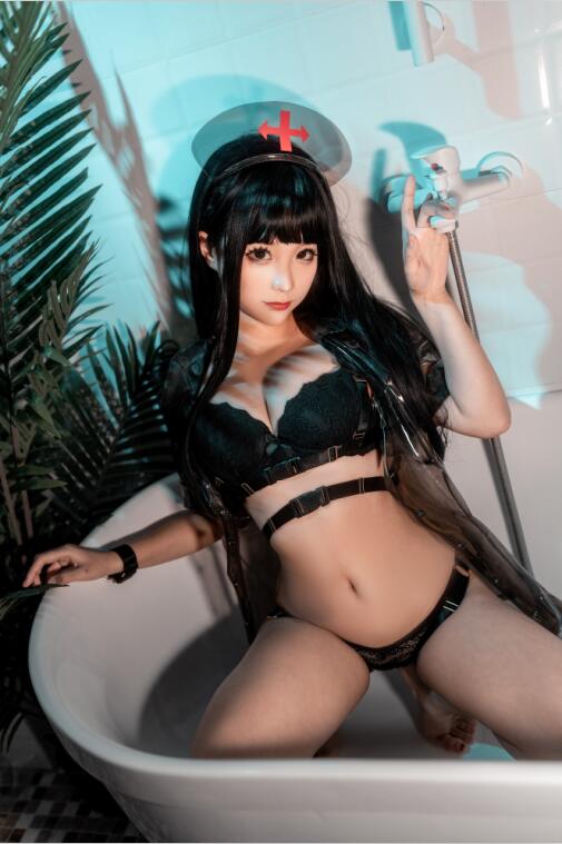 蠢沫沫 - NO.111 胶衣护士 黑 [40P