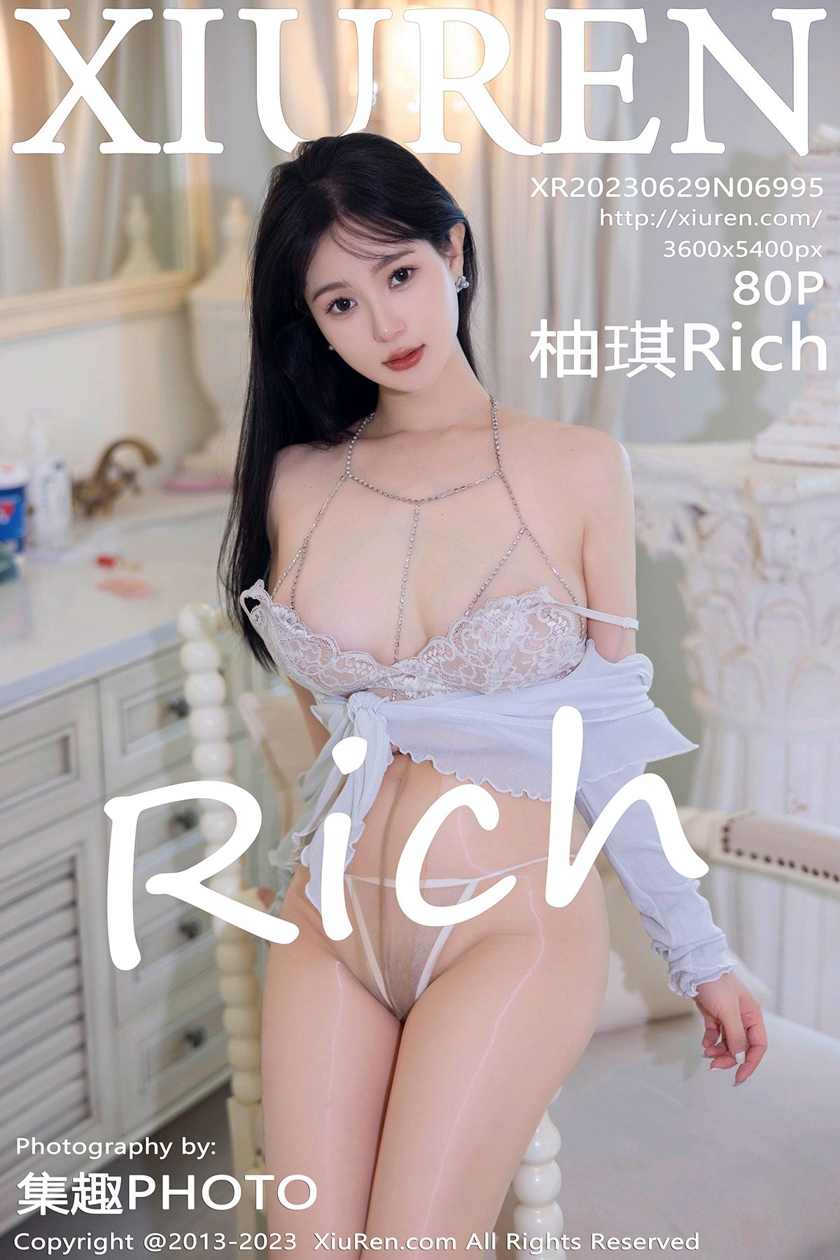 [XiuRen秀人网] 2023.06.29 No.6995 柚琪Rich 性感淡蓝色上衣[80+1P]